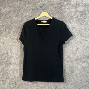 Madewell Slim Shrunken Tee Women’s Large Washed Black Cotton T-Shirt Fitted